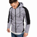 2021 Oversized  Autumn And Winter Large Size Loose New Men's Casual Cardigan Color Matching Hooded Sports Sweater
